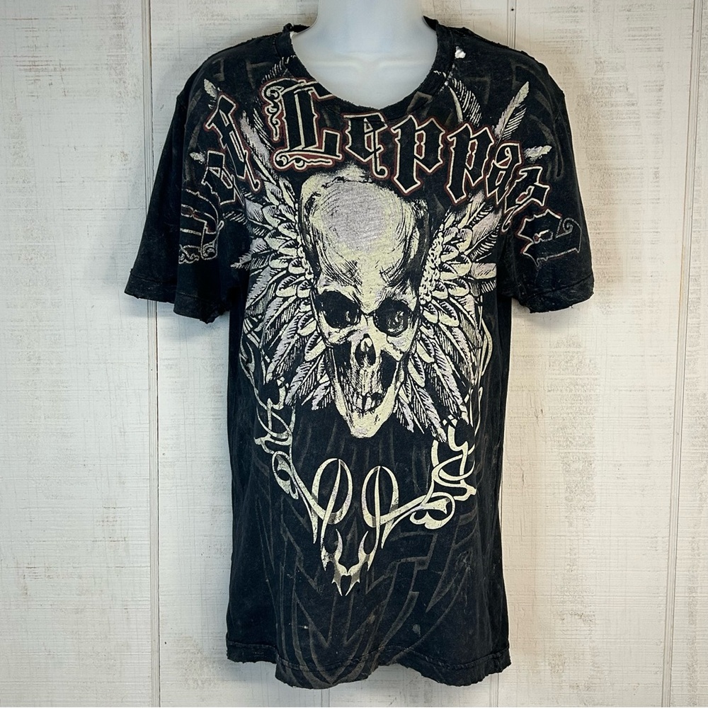 Def Leppard Graphic T Shirt Adult Size S Crew Neck Distressed Grunge Rock‎